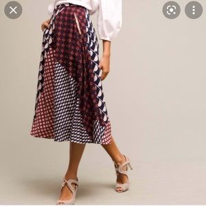 Anthropologie midi circle skirt with pockets
